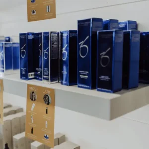 Skincare products arranged on a shelf | Wellness Co in Zeeland, MI